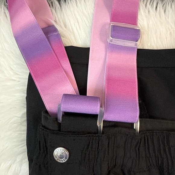 Youth Gerry Snow pants Size 10/12 New! Black With Pink And Purple Straps - Picture 4 of 7